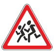Дорожный знак 1.23 «Дети» (металл 0,8 мм, II типоразмер: сторона 900 мм, С/О пленка: тип А инженерная)